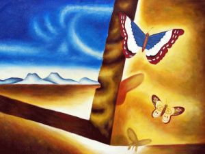 Landscape with Butterflies - Salvador Dali Oil Painting