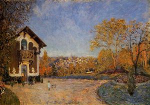 View of Marly-le-Roi from House at Coeur-Colant -  Alfred Sisley Oil Painting