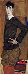 Portrait of Erich Lederer -  Egon Schiele Oil Painting