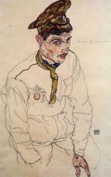 Russian Prisoner of War -  Egon Schiele Oil Painting