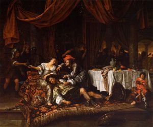 Samson and Delilah -   Jan Steen oil painting