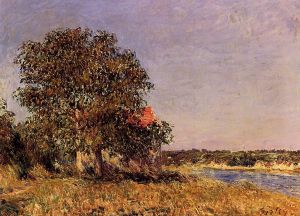 The Plain of Thomery and the Village of Champagne -   Alfred Sisley Oil Painting