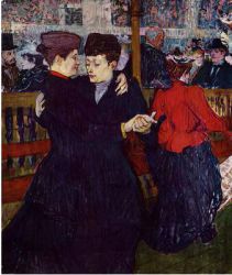 At the Moulin Rouge: the Two Waltzers - Henri De Toulouse-Lautrec Oil Painting