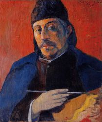 Self Portrait with Palette - Paul Gauguin Oil Painting