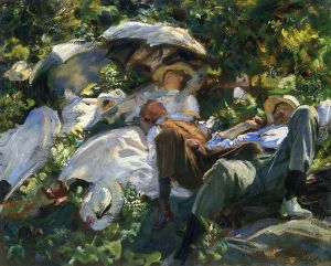 Group with Parasols - John Singer Sargent oil painting