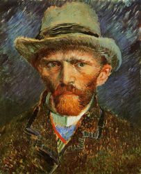 Self Portrait with a Grey Felt Hat -   Vincent Van Gogh Oil Painting