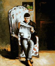 Artist\'s Father Reading II -  Paul Cezanne Oil Painting