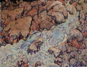 Mountain Torrent -   Egon Schiele Oil Painting