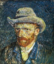 Self Portrait with Felt Hat -   Vincent Van Gogh Oil Painting