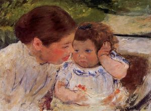 Susan Comforting the Baby (no.1) - Mary Cassatt Oil Painting