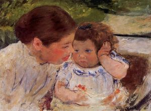 Susan Comforting the Baby (no.1) -  Mary Cassatt Oil Painting