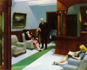 Hotel Lobby -   Edward Hopper Oil Painting