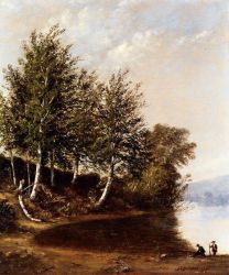Figures in a Landscape - Alfred Thompson Bricher Oil Painting
