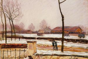 Winter Landscape, Moret -   Alfred Sisley Oil Painting