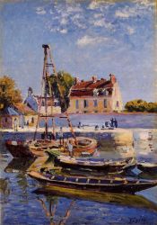 Small Boats -  Alfred Sisley Oil Painting