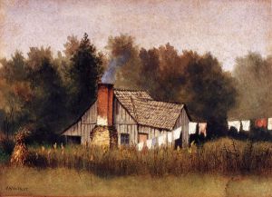 Cabin Viewed from Rear with Wash Line -  William Aiken Walker  Oil Painting