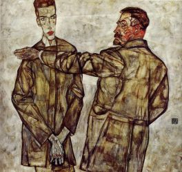 Double Portrait -   Egon Schiele Oil Painting