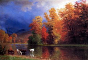 On the Saco -   Albert Bierstadt Oil Painting