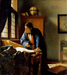 The Geographer - Johannes Vermeer Oil Painting