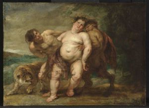 Drunken Bacchus with Faun and Satry - Oil Painting Reproduction On Canvas Peter Paul Rubens Oil Painting