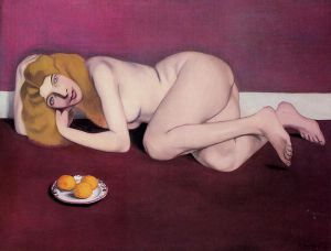 Nude Blond Woman with Tangerines -    Felix Vallotton Oil Painting