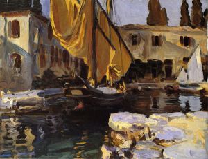 Boat with The Golden Sail, San Vigilio - Oil Painting Reproduction On Canvas