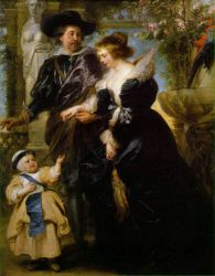 Rubens, his wife Helena Fourment, and their son Peter Paul - Peter Paul Rubens oil painting