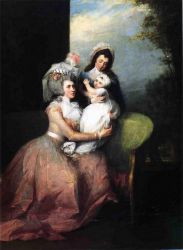 Mrs. John Barker Church (Angelica Schuyler), Son Philip and Servant - John Trumbull Oil Painting