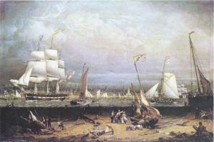 Liverpool Harbor - Robert Salmon Oil Painting