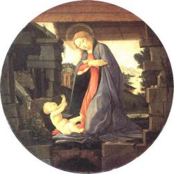 The Virgin Adoring the Child -   Sandro Botticelli oil painting