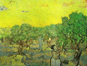 Olive Grove with Picking Figures - Vincent Van Gogh Oil Painting