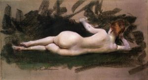 Reclining Nude -   William Merritt Chase Oil Painting