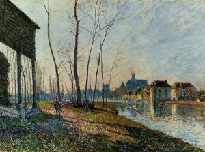 A February Morning at Moret-sur-Loing - Oil Painting Reproduction On Canvas