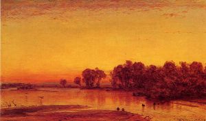 The Platte River - Thomas Worthington Whittredge Oil Painting