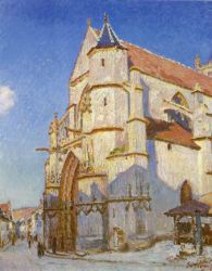 The Church at Moret - Alfred Sisley Oil Painting