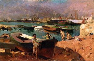 Valencia's Port - Oil Painting Reproduction On Canvas