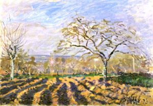 The Furrows -  Alfred Sisley Oil Painting