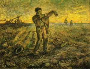 Evening: The End of the Day (after Millet) -  Vincent Van Gogh Oil Painting