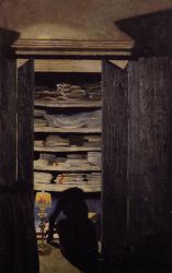 Woman Searching through a Cupboard -   Felix Vallotton Oil Painting