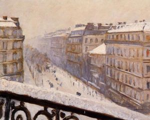 Boulevard Haussmann, Snow - Gustave Caillebotte Oil Painting