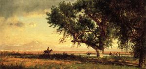 View of the Platte River - Thomas Worthington Whittredge Oil Painting