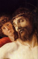 The Dead Christ Supported by Two Angels [detail] -  Giovanni Bellini Oil Painting