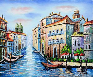 Waterway of Venice II - Oil Painting Reproduction On Canvas