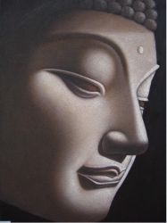Gray Buddha - Oil Painting Reproduction On Canvas