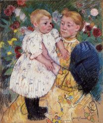 In the Garden -  Mary Cassatt oil painting,