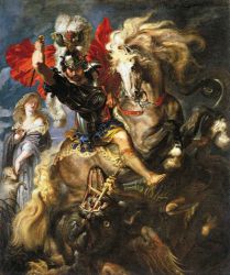 St George and a Dragon - Peter Paul Rubens Oil Painting