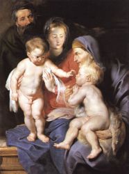 The Holy Family with Sts Elizabeth and John the Baptist -  John Singer Sargent Oil Painting