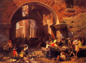 The Portico of Octavia - Albert Bierstadt Oil Painting