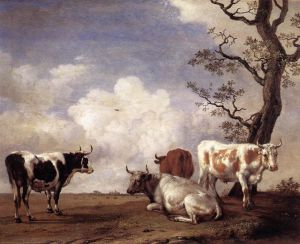 Four Bulls -   Paulus Potter Oil Painting