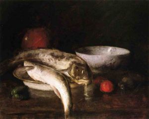 Still Life with Fish III -   William Merritt Chase Oil Painting